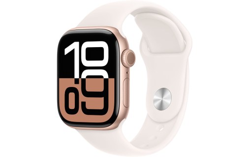 Apple Watch series 10 GPS + Cellular 42 mm Alu. Or rose B. Sport Rose tendre M/L