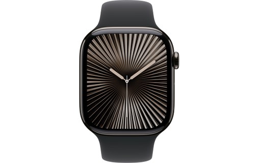 Apple Watch series 10 GPS + Cellular 46mm Titane Ardoise Bracelet Sport Noir S/M
