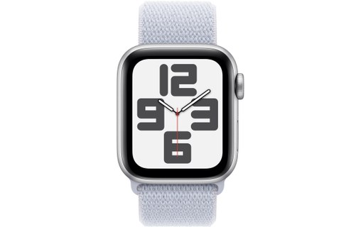 Apple Watch SE GPS 40 mm Aluminium Argent Boucle Sport Nuée bleue