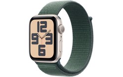 Apple Watch SE GPS 44 mm Aluminium Lumière stellaire Boucle Sport Vert lacustre