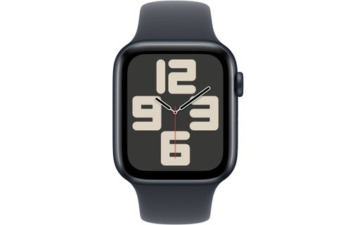 Apple Watch SE GPS 44 mm Aluminium Minuit Bracelet Sport Minuit - S/M
