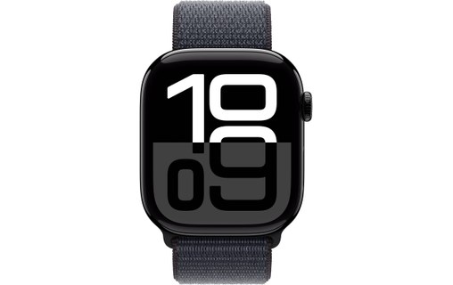 Apple Watch series 10 GPS 46 mm Alu. Noir de jais Boucle Sport Encre violette