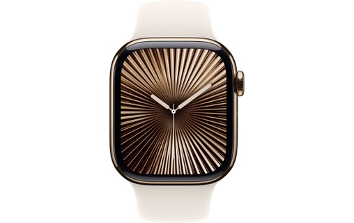 Apple Watch series 10 GPS + Cellular 42 Titane Or B. Sport Lumière stellaire S/M