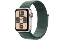 Apple Watch SE GPS+Cellular 40 Alu. Lumière stellaire Boucle Sport Vert lacustre