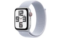 Apple Watch SE GPS + Cellular 44 mm Aluminium Argent Boucle Sport Nuée bleue