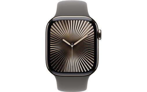 Apple Watch series 10 GPS + Cellular 42 Titane Naturel B. Sport Gris minéral M/L
