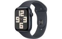 Apple Watch SE GPS 44 mm Aluminium Minuit Bracelet Sport Minuit - S/M