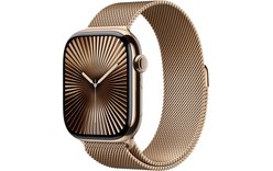 Apple Watch series 10 GPS + Cellular 46 mm Titane Or Bracelet Milanais Or - M/L