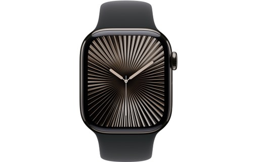 Apple Watch series 10 GPS + Cellular 42mm Titane Ardoise Bracelet Sport Noir M/L