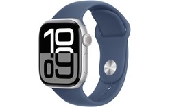 Apple Watch series 10 GPS+Cellular 42 Aluminium Argent Bracelet Sport Denim S/M