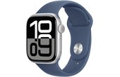 Apple Watch series 10 GPS+Cellular 42 Aluminium Argent Bracelet Sport Denim S/M