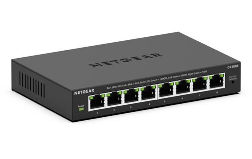 Switch Ethernet Netgear GS308E 8 ports - Manageable, PoE, L2/L3
