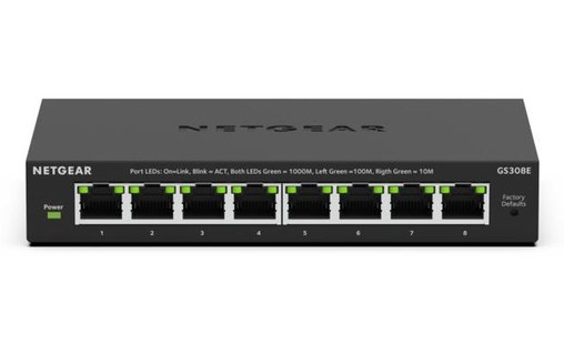 Switch Ethernet Netgear GS308E 8 ports - Manageable, PoE, L2/L3