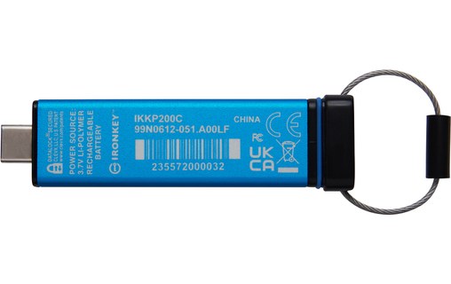 Clé USB-C Kingston IronKey Keypad 200C 512 Go - Bleu - USB 3.2