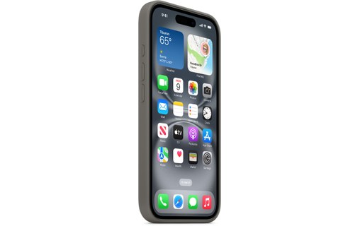 Apple Coque en silicone avec MagSafe pour iPhone 16 - Gris minéral