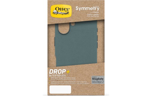 OtterBox Symmetry Series Cactus Leather pour MagSafe pour iPhone 16, Juniper Spr