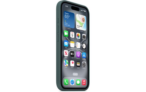 Apple Coque en silicone avec MagSafe pour iPhone 16 - Vert lacustre