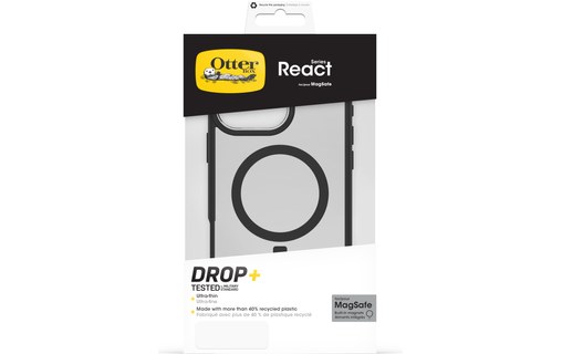 OtterBox React Series pour MagSafe pour iPhone 16 Pro Max, Black Crystal
