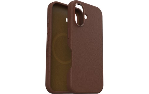 OtterBox Symmetry Series Cactus Leather pour MagSafe pour iPhone 16, Noir Ash