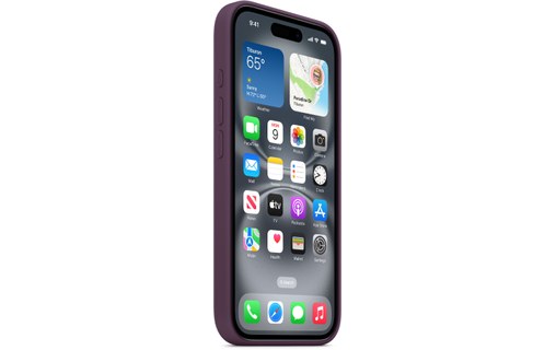 Apple Coque en silicone avec MagSafe pour iPhone 16 - Prune