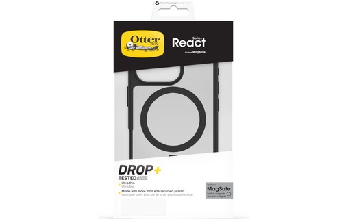 OtterBox React Series pour MagSafe pour iPhone 16 Pro, Black Crystal