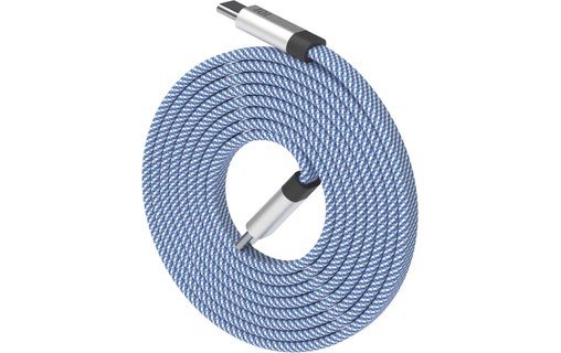 Câble de charge USB-C vers USB-C 60 W - Function101 Neat Cable 1,5 m - Bleu