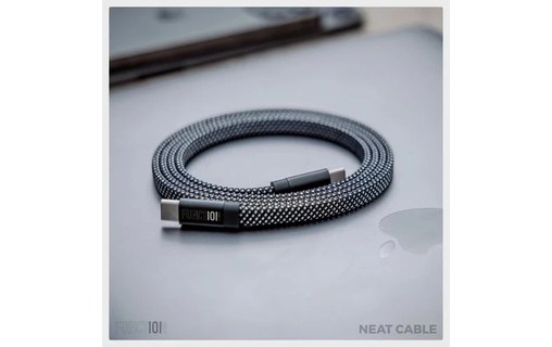 Câble de charge USB-C vers USB-C 60 W - Function101 Neat Cable 1,5 m - Noir