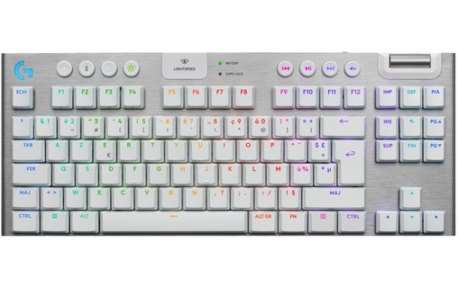 Clavier Gaming sans fil Logitech G915 X LIGHTSPEED TKL - Tactile - Blanc