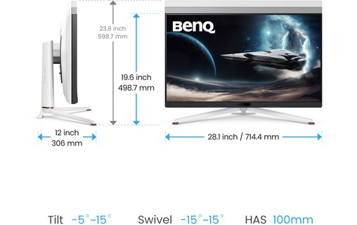 Écran Gaming 31,5" BenQ EX321UX - 4K 144 Hz HDMI/DisplayPort/USB-C
