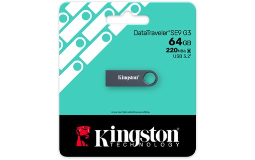 Clé USB Kingston DataTraveler SE9 G3 64 Go - Noir - USB 3.2