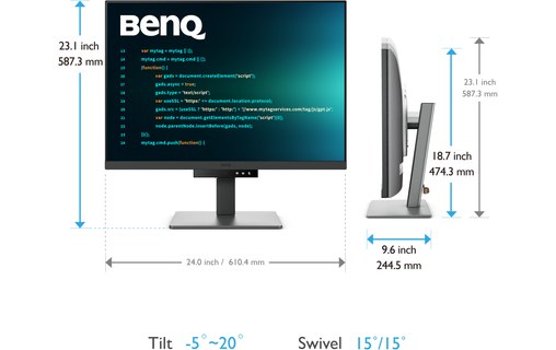 Écran 28,2" BenQ RD280U - 4K HDMI/DisplayPort/USB-C