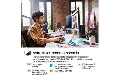 Écran 37,5" HP Series 7 Pro 738pu - TB 4/HDMI/DisplayPort/USB-C
