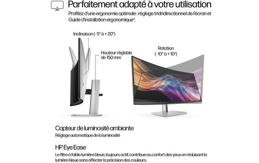 Écran 37,5" HP Series 7 Pro 738pu - TB 4/HDMI/DisplayPort/USB-C