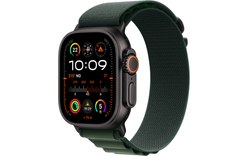 Apple Watch Ultra 2 Titane Noir Boucle Alpine Vert foncé - M