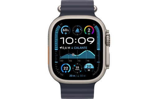 Apple Watch Ultra 2 Titane naturel Bracelet Océan Marine