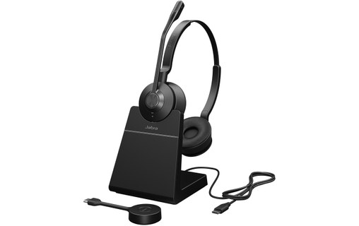 Micro-casque sans fil Jabra Engage 55 SE UC Stéréo (avec base), Noir - USB-C