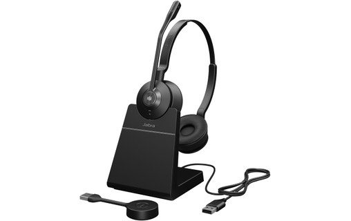 Micro-casque sans fil Jabra Engage 55 SE Teams Stéréo (avec base), Noir