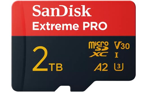 Carte microSDXC SanDisk Extreme Pro 2 To avec adaptateur SD, UHS-I, V30
