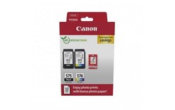 Pack de 2 cartouches d'encre 5438C004 Noir et couleurs Marque Canon + 50 Papier