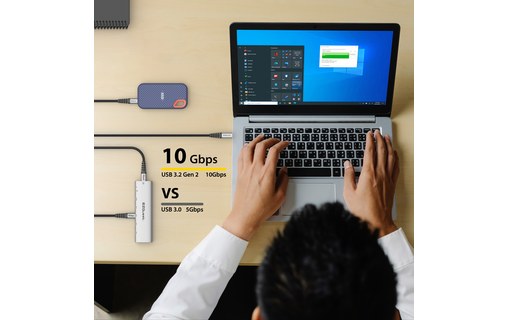 Hub USB-C 6 ports (avec port de charge 100 W) EZQuest H30006