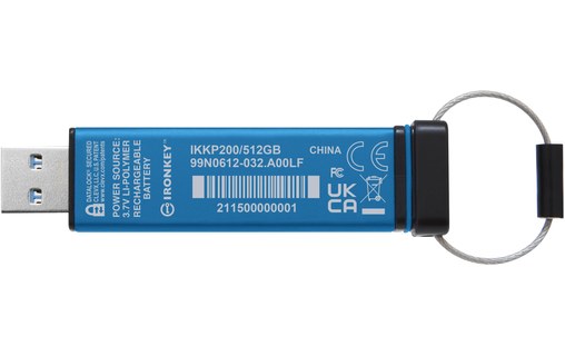 Clé USB Kingston IronKey Keypad 200 512 Go - Bleu - USB 3.2