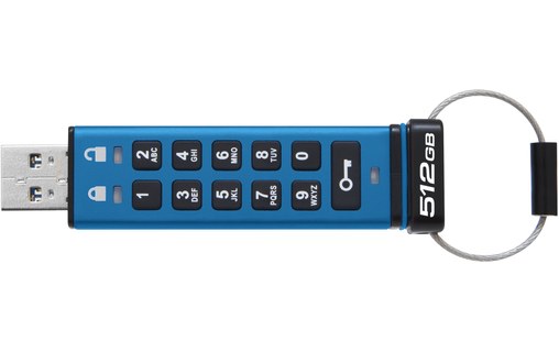 Clé USB Kingston IronKey Keypad 200 512 Go - Bleu - USB 3.2