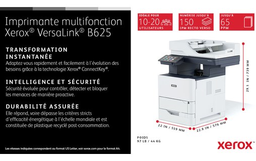 Imprimante multifonction Xerox VersaLink B625V_DN - AirPrint