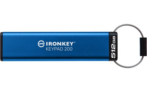 Clé USB Kingston IronKey Keypad 200 512 Go - Bleu - USB 3.2