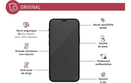 Protection d'écran pour iPhone 12/12 Pro - Force Glass Original Avec kit de pose