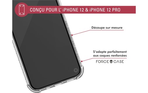 Protection d'écran pour iPhone 12/12 Pro - Force Glass Original Avec kit de pose