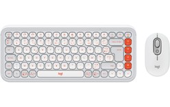 Clavier + Souris sans fil Logitech POP Icon Combo - Blanc, Orange