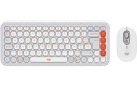 Clavier + Souris sans fil Logitech POP Icon Combo - Blanc, Orange