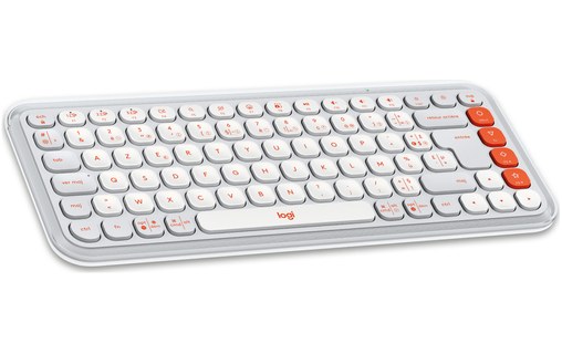 Clavier + Souris sans fil Logitech POP Icon Combo - Blanc, Orange