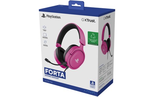 Casque gaming Trust GXT 498P Forta pour PS5, Rose